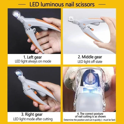 Pet Nail Clipper Scissors With LED Light Cat Dog Nail Clippers Tool Scissors Nail Toeclaw Cutter Scissors