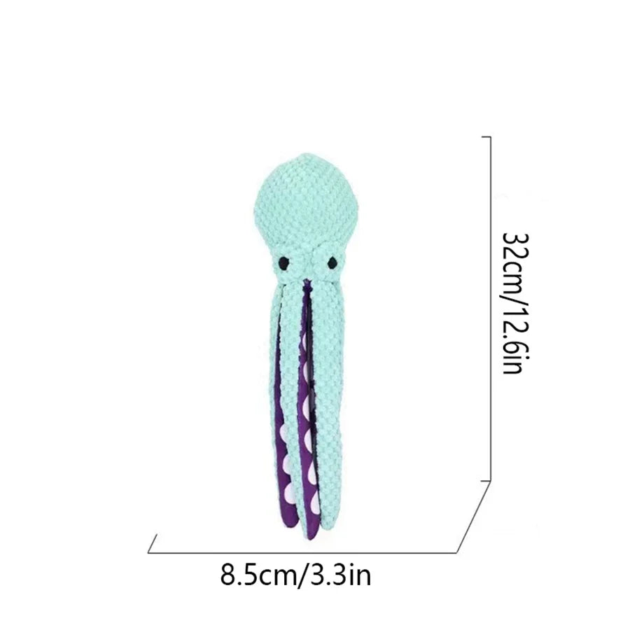 Pet plush octopus toy interactive sound anti-demolition home large and small dog boredom companion dog toy