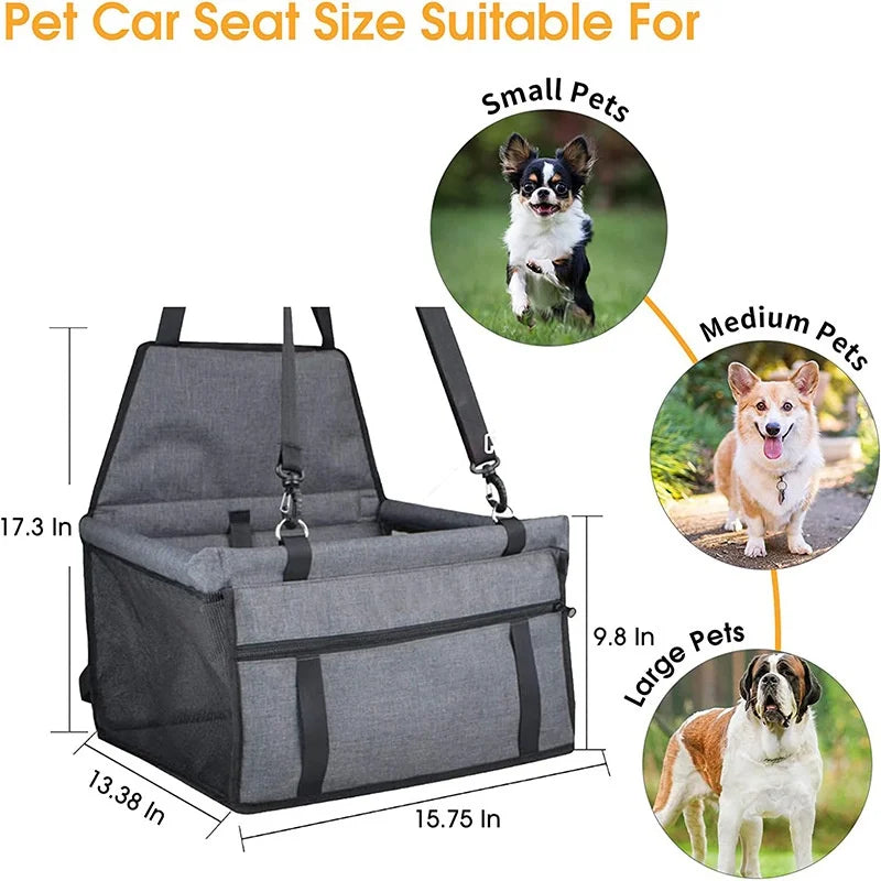 Dog Car Seat Cover Foldable Hammock Pet Harness Cat Bag Basket Stable and Foldable Travel Pet Dog and Cat Safety Car Seat